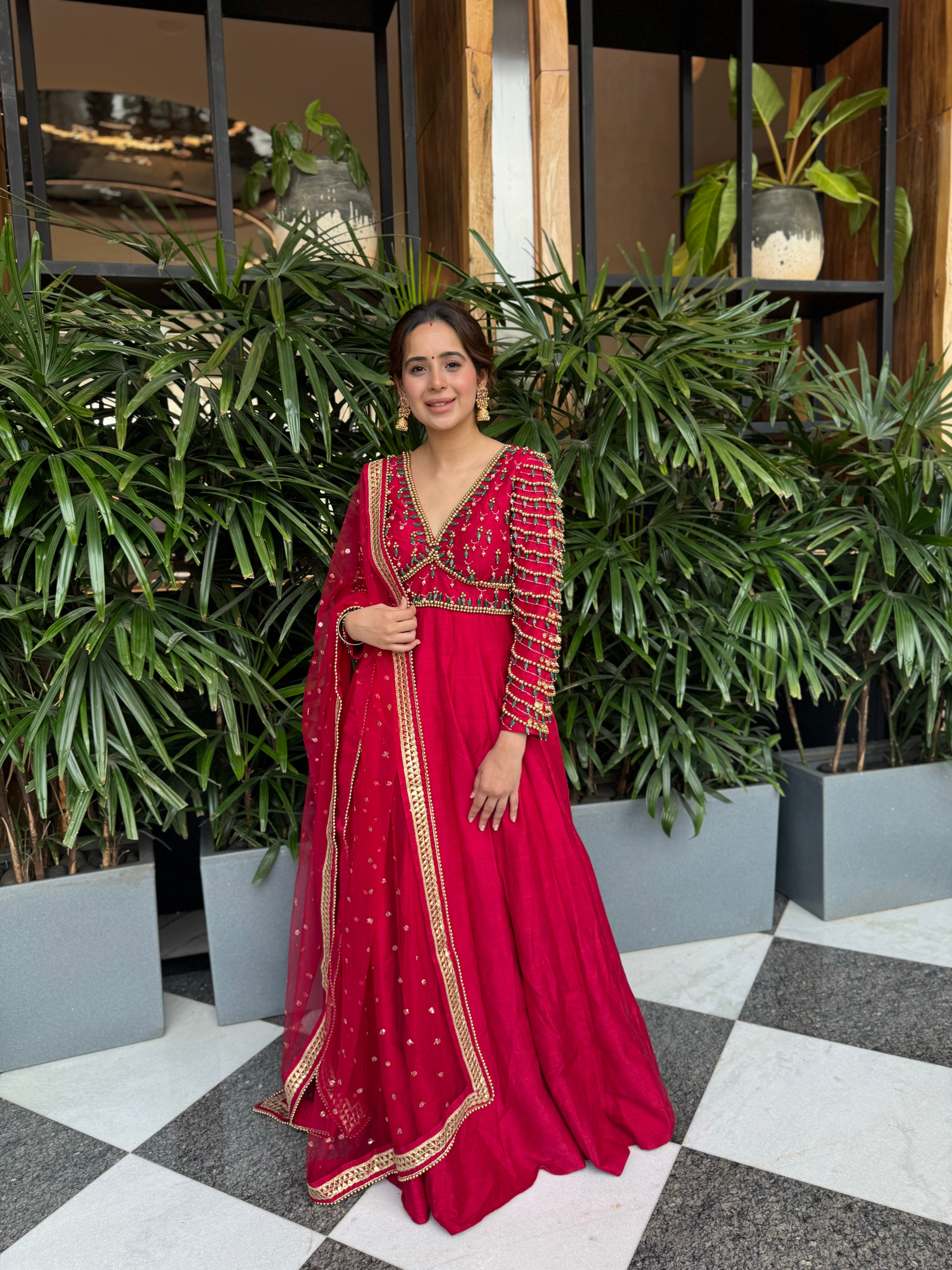 Dilkash Crimson pink anarkali