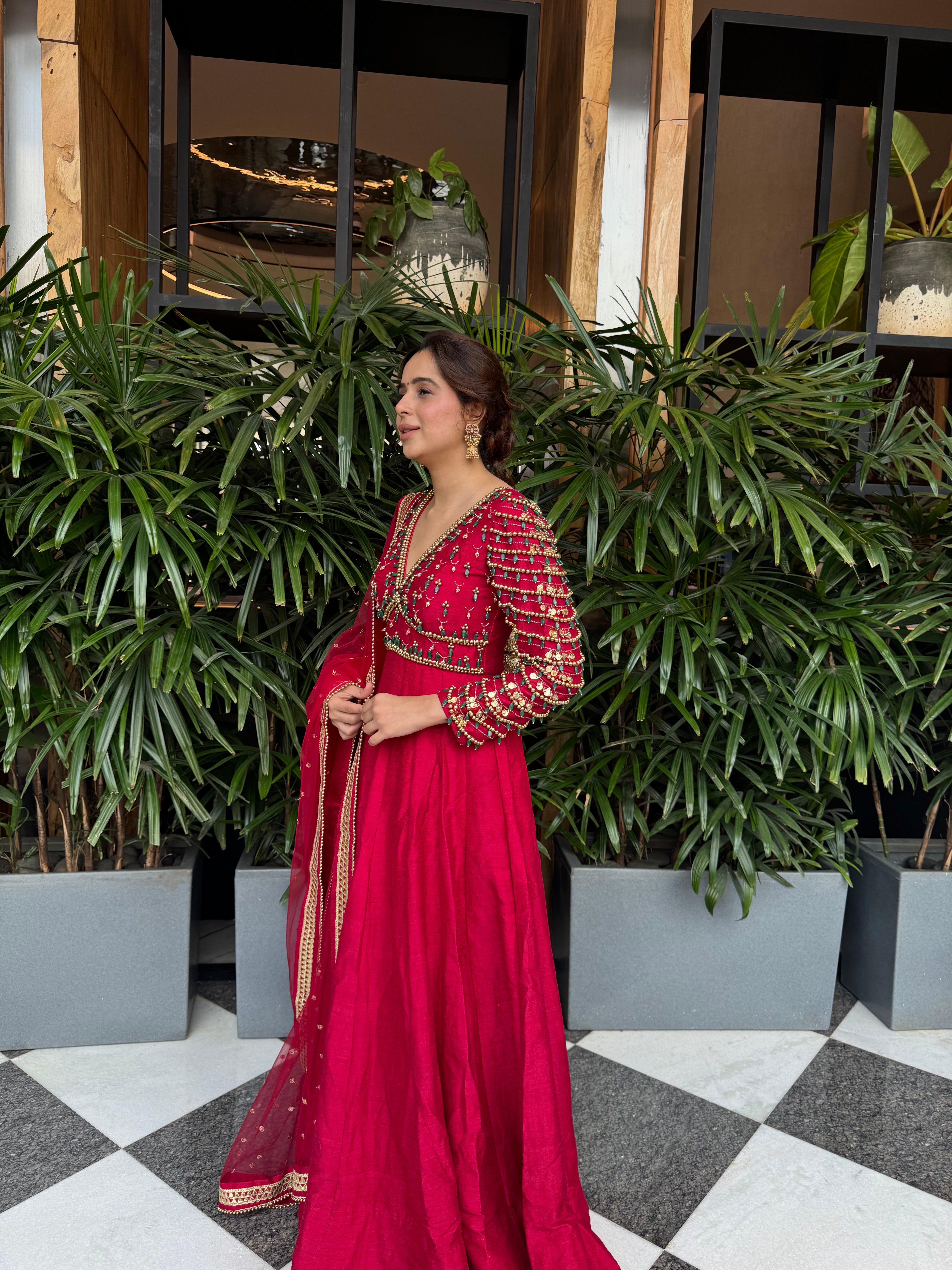 Dilkash Crimson pink anarkali