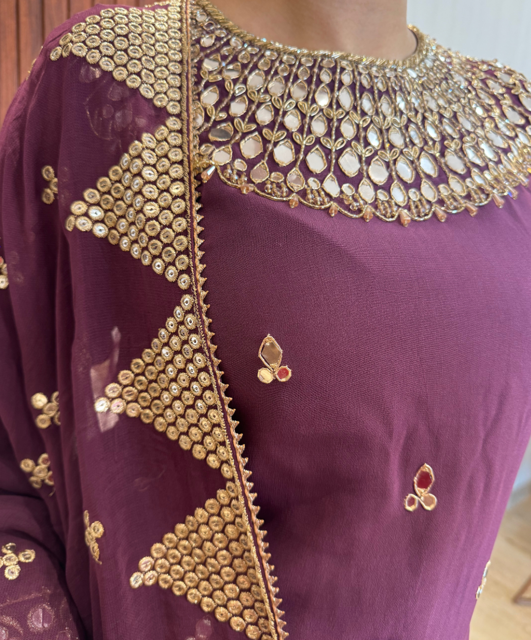 Plum Sharara set