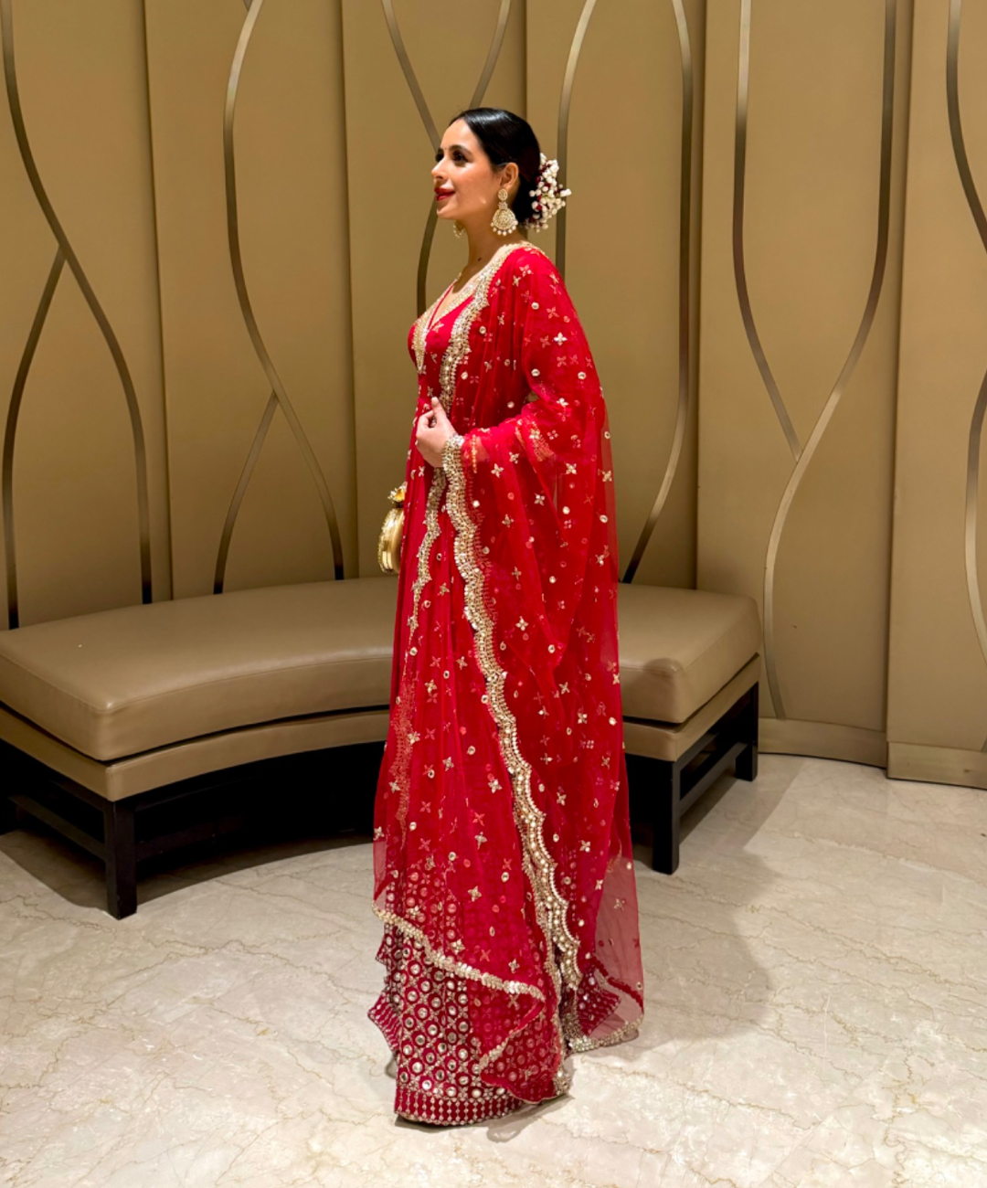 Gulbahar Red Anarkali