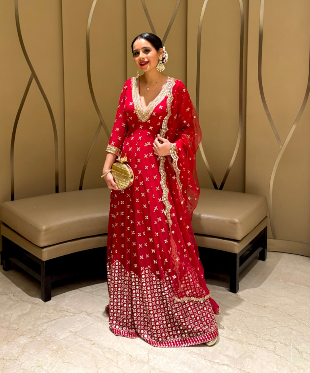 Gulbahar Red Anarkali