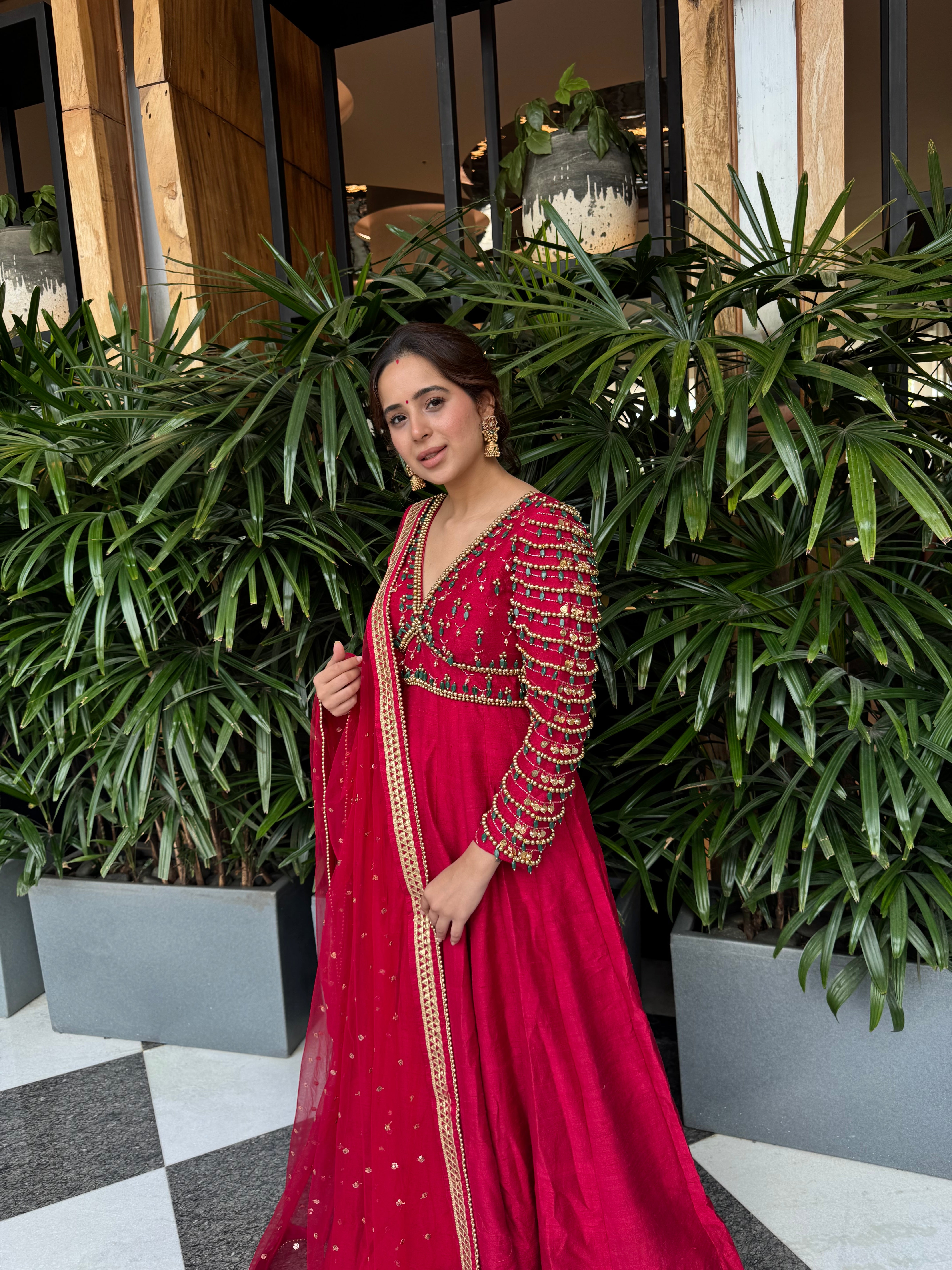 Dilkash Crimson pink anarkali