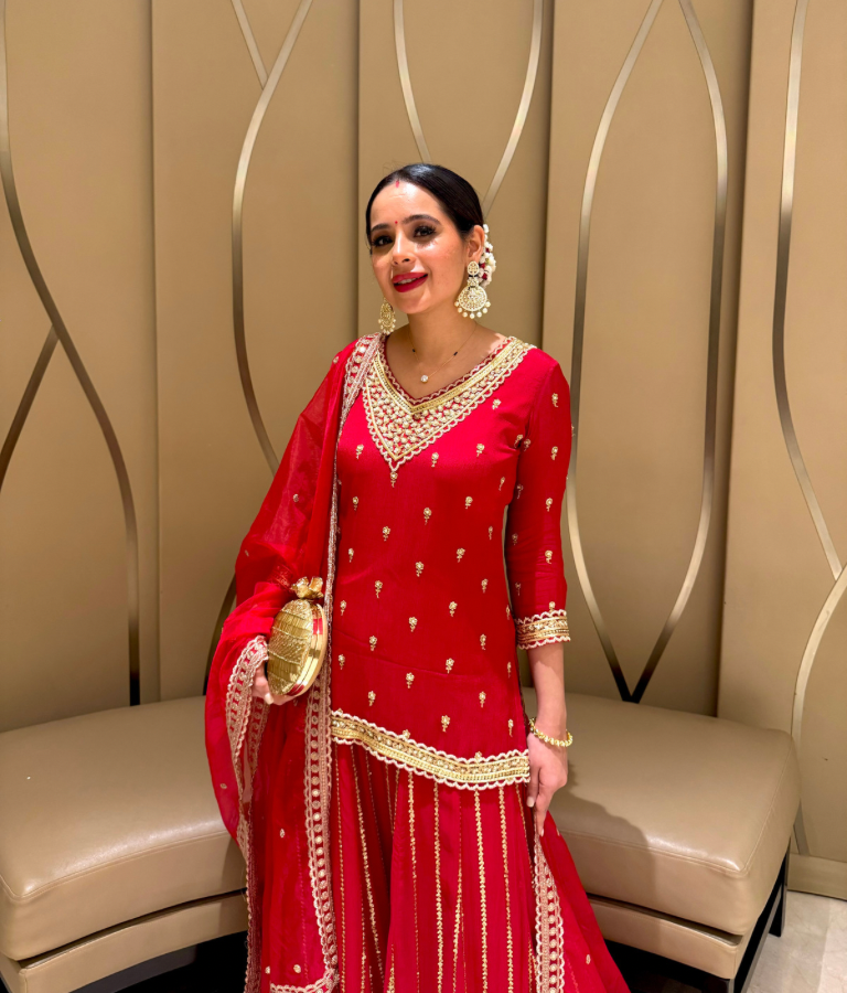 Ruby Red Sharara Suit Set