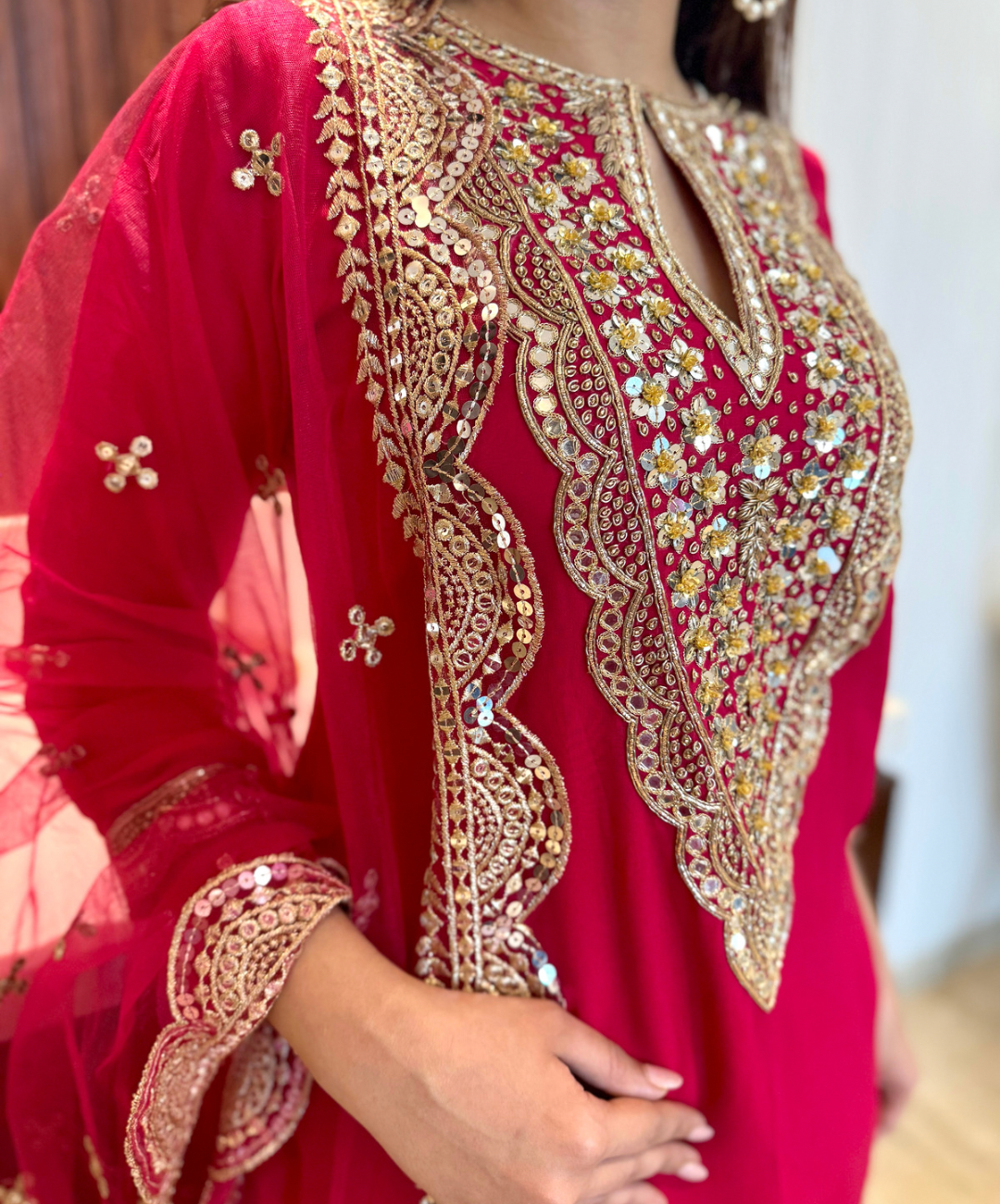 Fuscia Pink Sharara Set