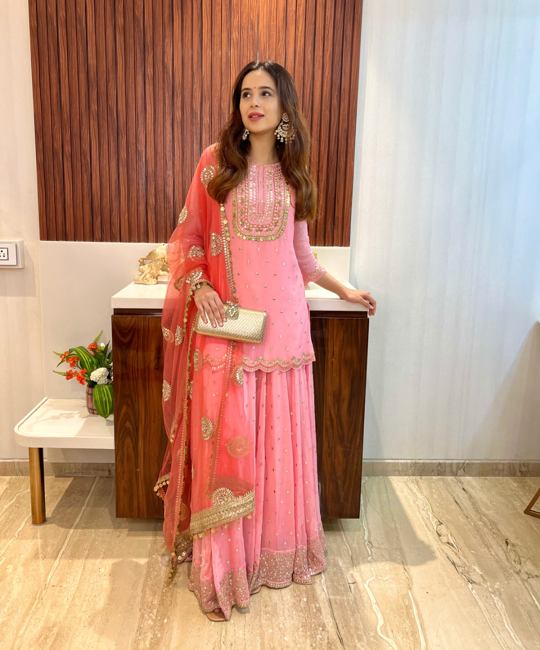 Blush Pink Sharara Set