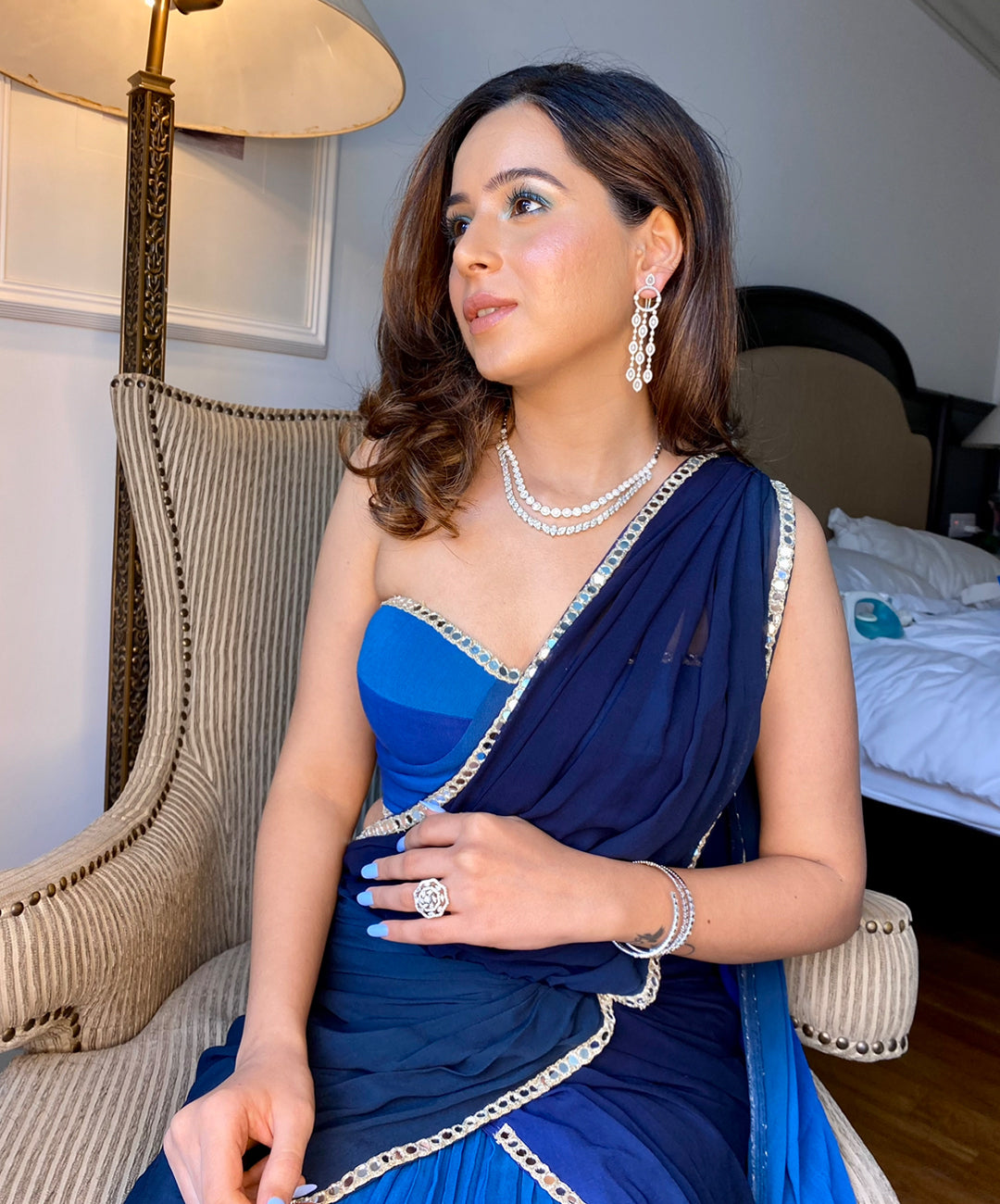 MIDNIGHT BLUE OMBRE SAREE