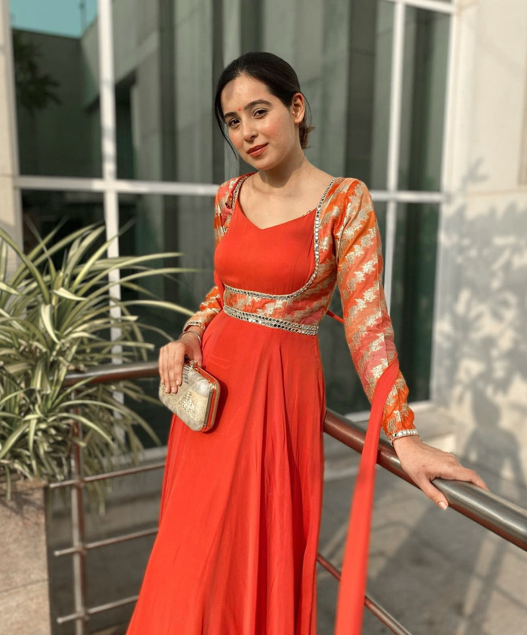 RUST ORANGE ANARKALI