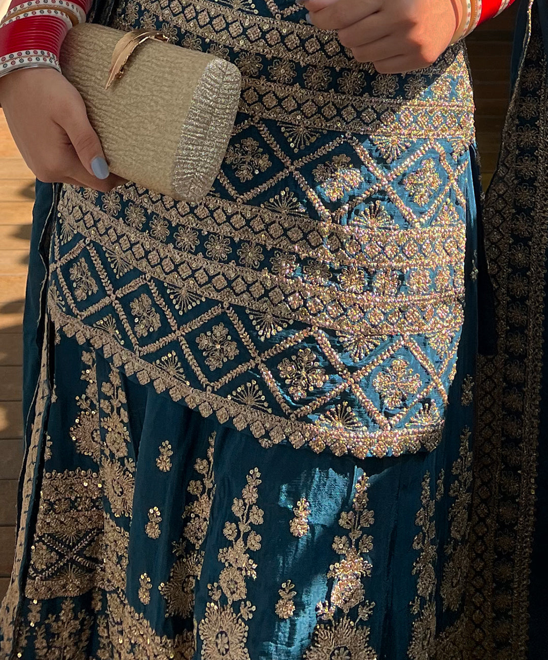 TEAL BLUE LEHENGA SET